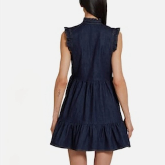 Amanda Uprichard Alcott Denim Dress In Indigo Sz Small - Picture 2 of 8